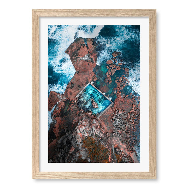 Curl Curl Ocean Pool 1 Wall Art Print A3 (29.7 x 42cm) / Natural Oak Frame / White Border from our Australian Made Framed Wall Art, Prints & Posters collection by Profile Products (Australia) Pty Ltd