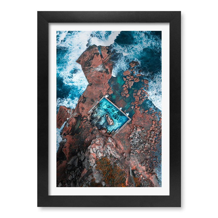 Curl Curl Ocean Pool 1 Wall Art Print A4 (21 x 29.7cm) / Matte Black Frame / White Border from our Australian Made Framed Wall Art, Prints & Posters collection by Profile Products (Australia) Pty Ltd