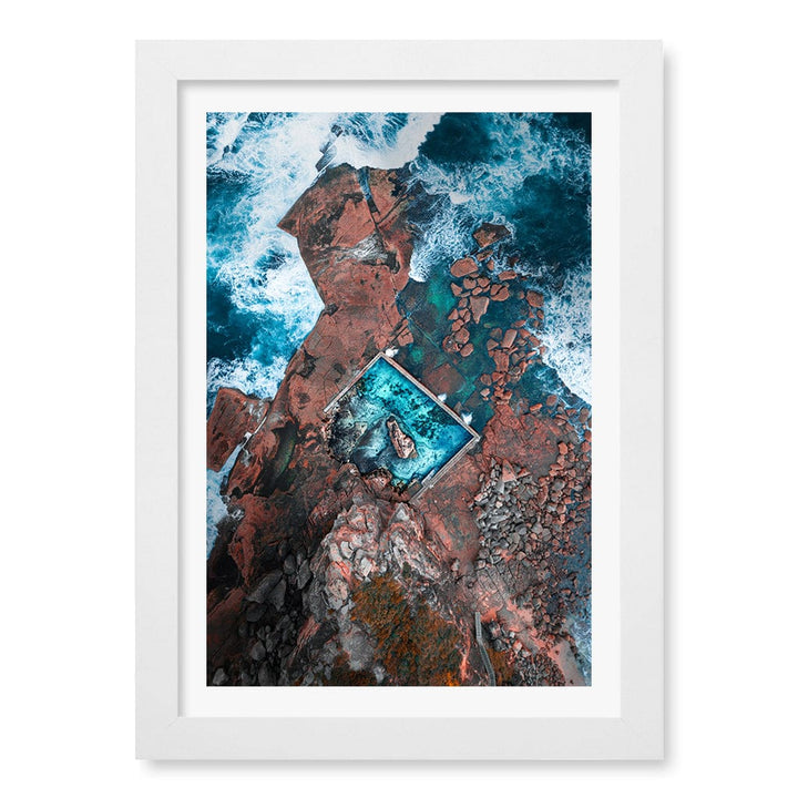Curl Curl Ocean Pool 1 Wall Art Print A4 (21 x 29.7cm) / Matte White Frame / White Border from our Australian Made Framed Wall Art, Prints & Posters collection by Profile Products (Australia) Pty Ltd