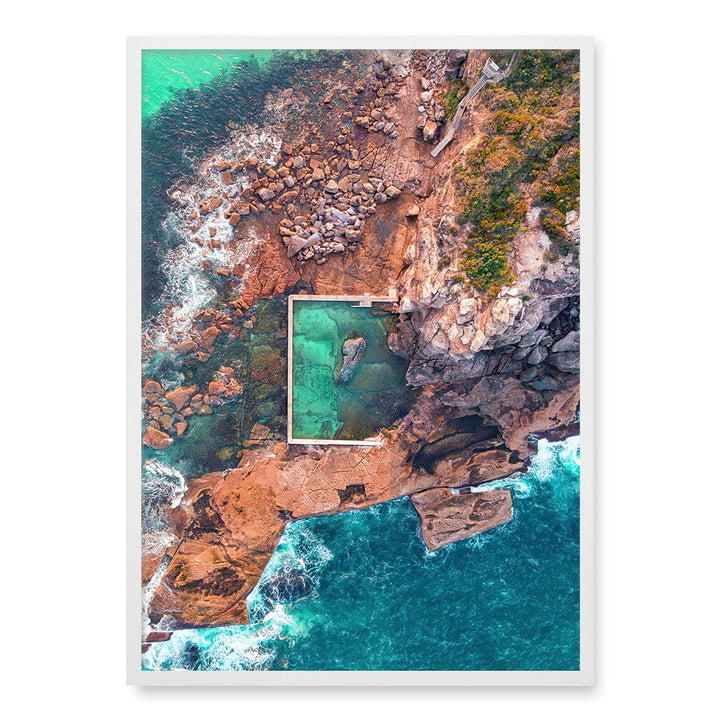 Curl Curl Ocean Pool 2 Wall Art Print A1 (59.4 x 84.1cm) / Matte White Frame / No Border from our Australian Made Framed Wall Art, Prints & Posters collection by Profile Products (Australia) Pty Ltd