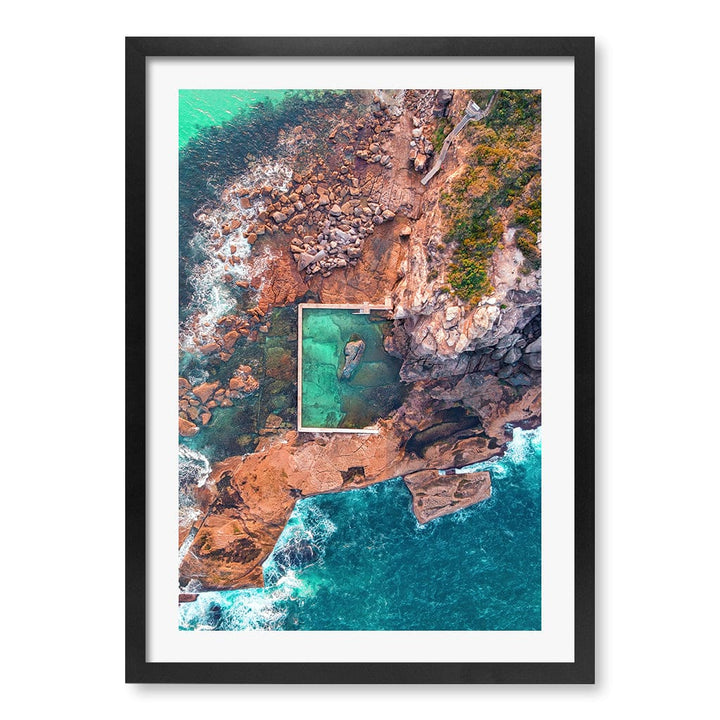 Curl Curl Ocean Pool 2 Wall Art Print A2 (42 x 59.4cm) / Matte Black Frame / White Border from our Australian Made Framed Wall Art, Prints & Posters collection by Profile Products (Australia) Pty Ltd