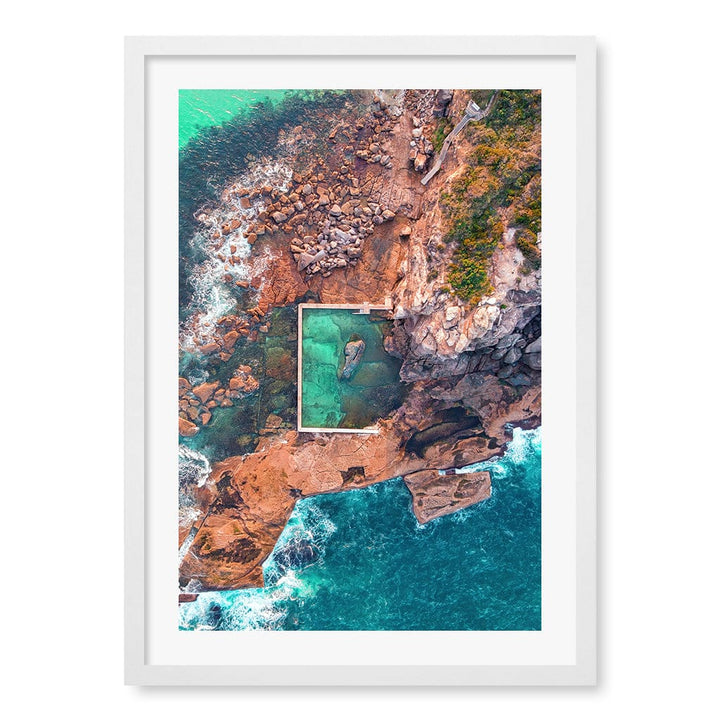 Curl Curl Ocean Pool 2 Wall Art Print A2 (42 x 59.4cm) / Matte White Frame / White Border from our Australian Made Framed Wall Art, Prints & Posters collection by Profile Products (Australia) Pty Ltd