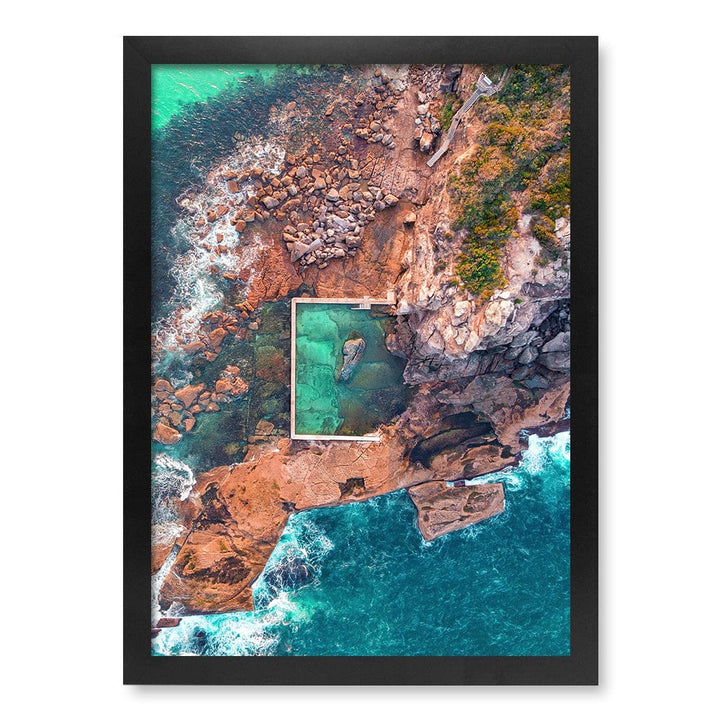Curl Curl Ocean Pool 2 Wall Art Print A3 (29.7 x 42cm) / Matte Black Frame / No Border from our Australian Made Framed Wall Art, Prints & Posters collection by Profile Products (Australia) Pty Ltd