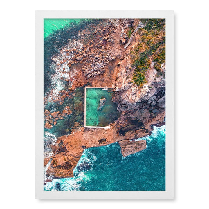 Curl Curl Ocean Pool 2 Wall Art Print A3 (29.7 x 42cm) / Matte White Frame / No Border from our Australian Made Framed Wall Art, Prints & Posters collection by Profile Products (Australia) Pty Ltd