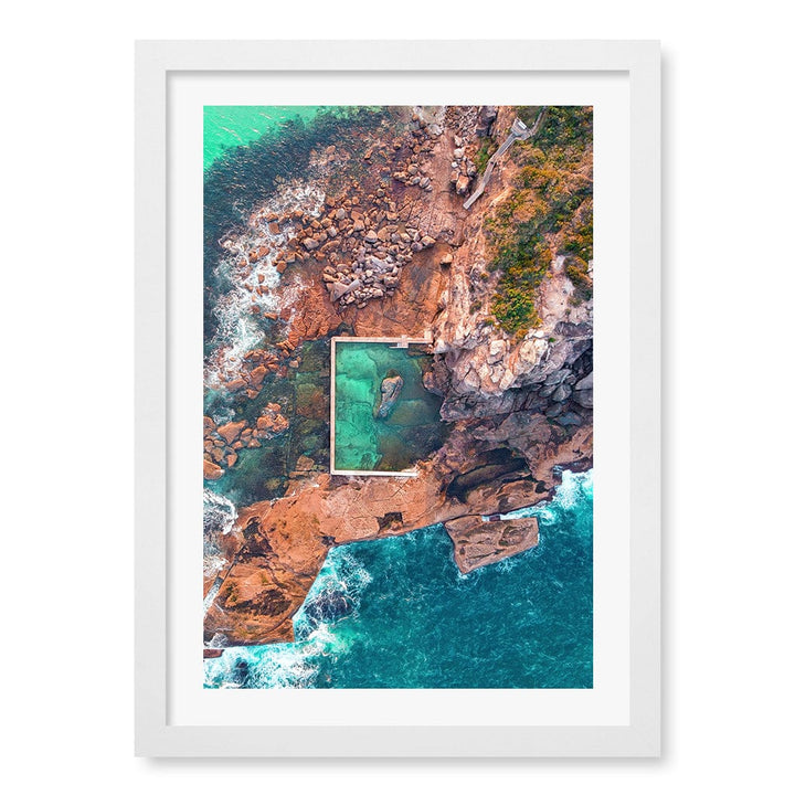 Curl Curl Ocean Pool 2 Wall Art Print A3 (29.7 x 42cm) / Matte White Frame / White Border from our Australian Made Framed Wall Art, Prints & Posters collection by Profile Products (Australia) Pty Ltd