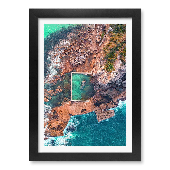 Curl Curl Ocean Pool 2 Wall Art Print A4 (21 x 29.7cm) / Matte Black Frame / White Border from our Australian Made Framed Wall Art, Prints & Posters collection by Profile Products (Australia) Pty Ltd