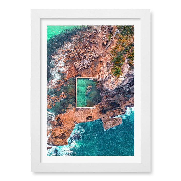 Curl Curl Ocean Pool 2 Wall Art Print A4 (21 x 29.7cm) / Matte White Frame / White Border from our Australian Made Framed Wall Art, Prints & Posters collection by Profile Products (Australia) Pty Ltd