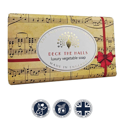 Deck the Halls Christmas Soap Bar from our Luxury Bar Soap collection by The English Soap Company