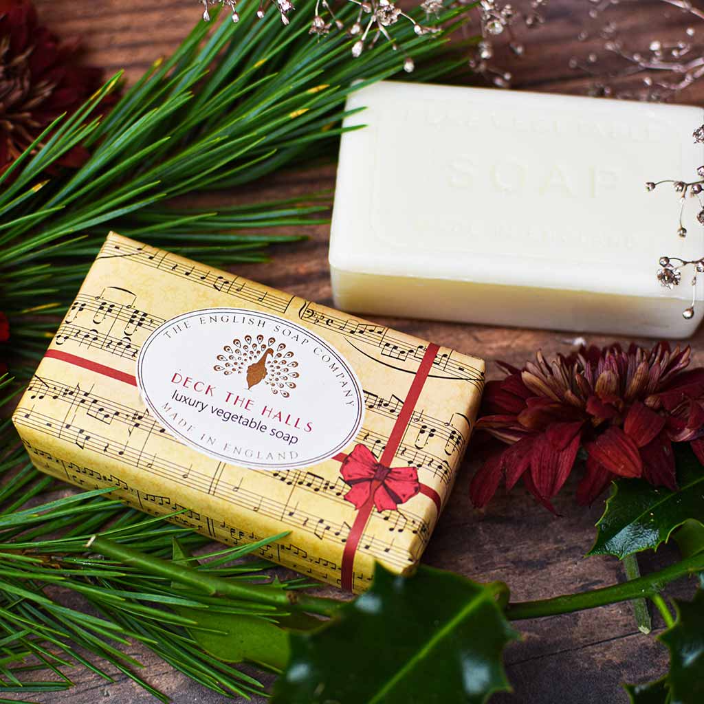 Deck the Halls Christmas Soap Bar from our Luxury Bar Soap collection by The English Soap Company