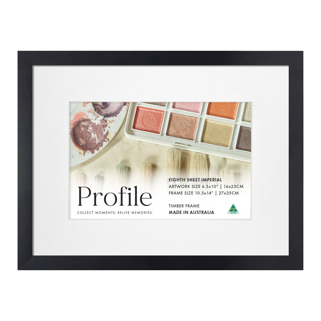 Decorator Black Artist Watercolour Frame Eighth Sheet Imperial from our Australian Made Picture Frames collection by Profile Australia