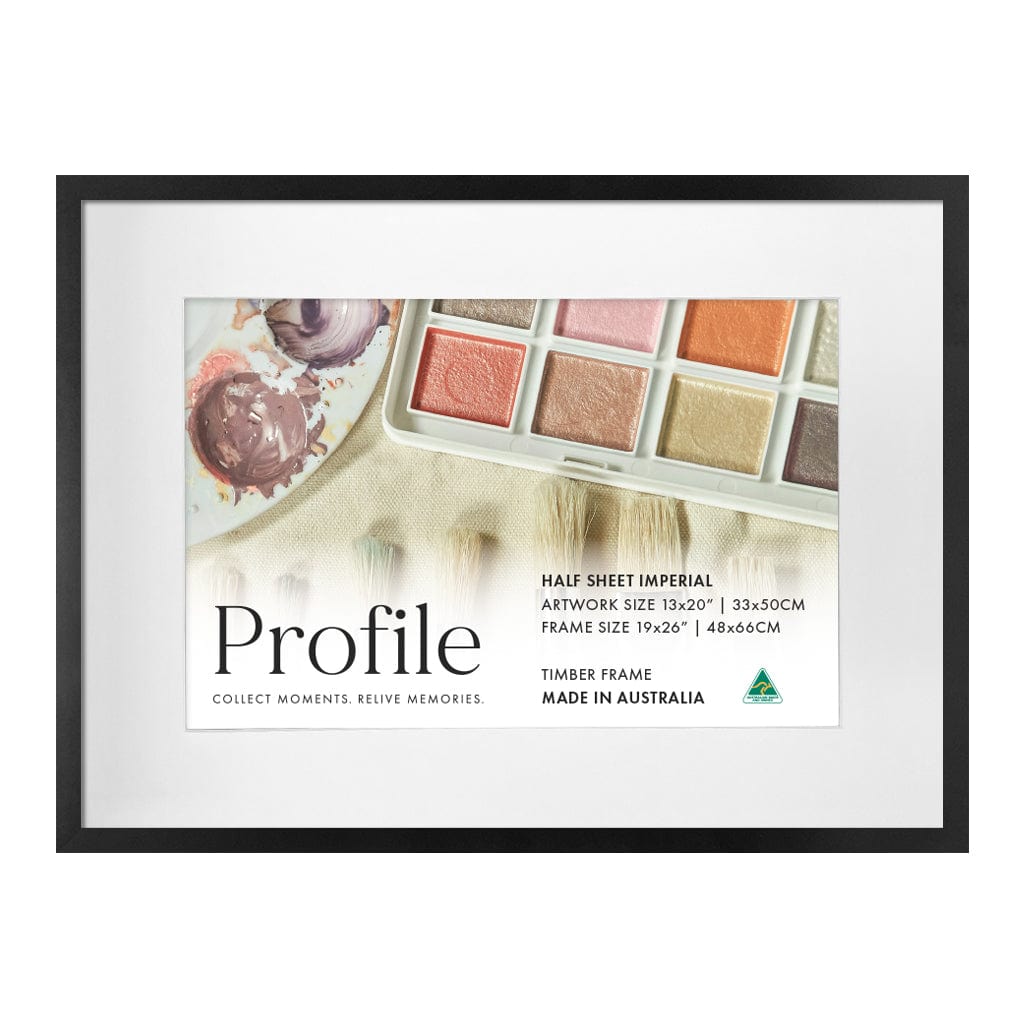 Decorator Black Artist Watercolour Frame Half Sheet Imperial from our Australian Made Picture Frames collection by Profile Australia