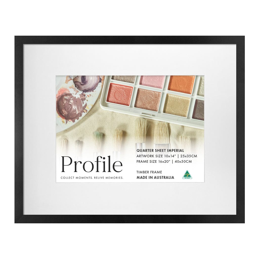 Decorator Black Artist Watercolour Frame Quarter Sheet Imperial from our Australian Made Picture Frames collection by Profile Products (Australia) Pty Ltd