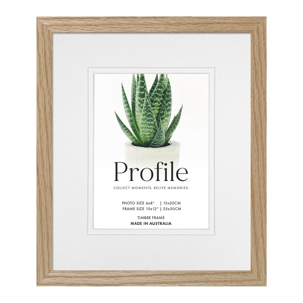 Decorator Deluxe Natural Oak Photo Frame 10x12in (25x30cm) to suit 6x8in (15x20cm) image from our Australian Made Picture Frames collection by Profile Products Australia