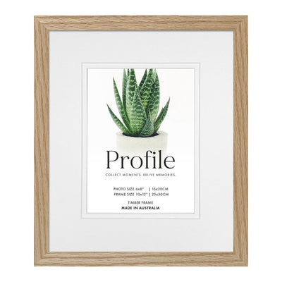 Decorator Deluxe Natural Oak Photo Frame 10x12in (25x30cm) to suit 6x8in (15x20cm) image from our Australian Made Picture Frames collection by Profile Products Australia