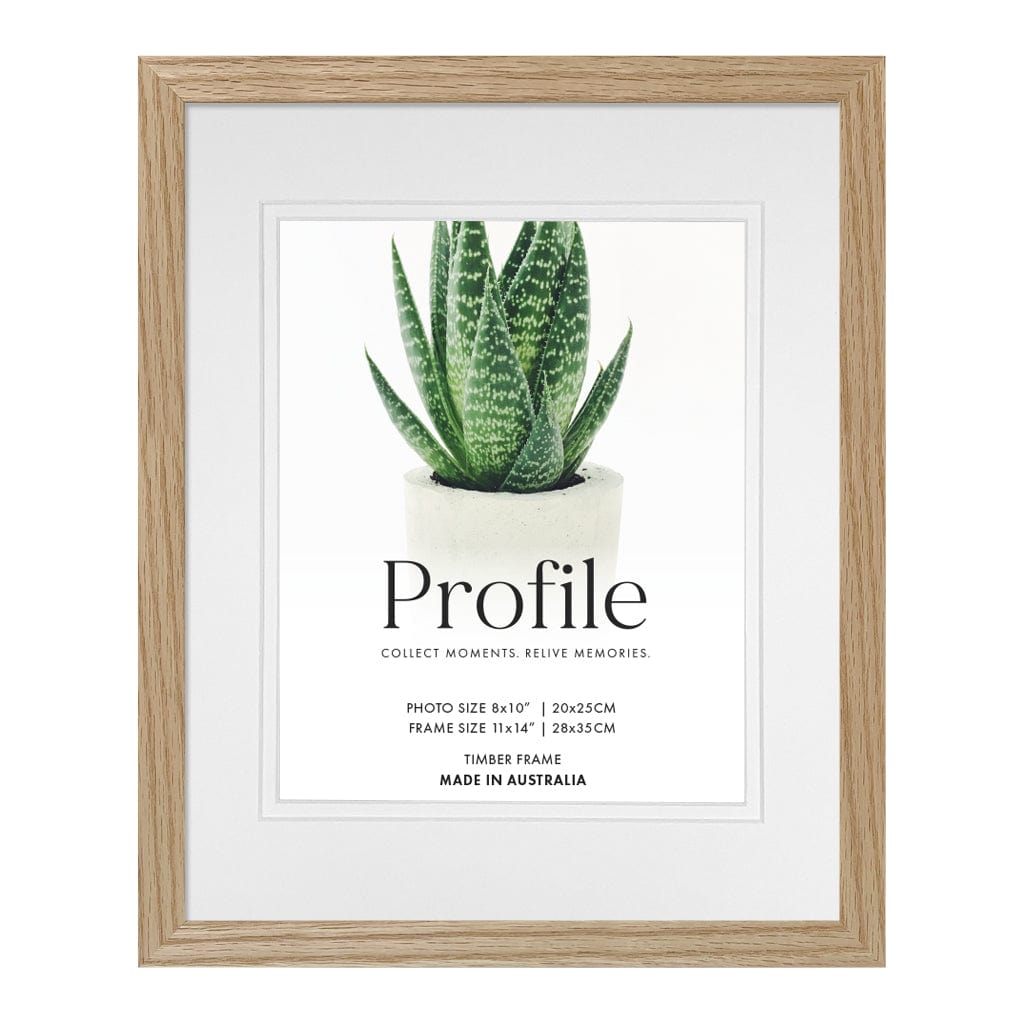 Decorator Deluxe Natural Oak Photo Frame 11x14in (28x35cm) to suit 8x10in (20x25cm) image from our Australian Made Picture Frames collection by Profile Products Australia