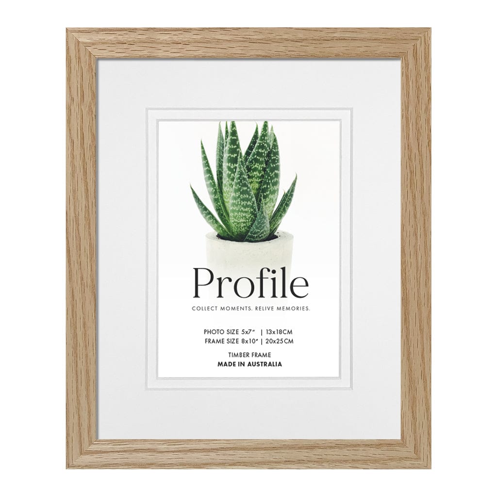 Decorator Deluxe Natural Oak Photo Frame 8x10in (20x25cm) to suit 5x7in (13x18cm) image from our Australian Made Picture Frames collection by Profile Products Australia