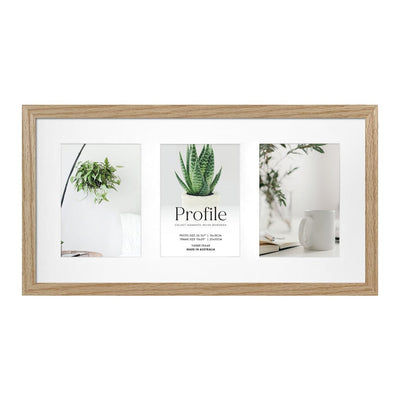 Decorator Gallery Collage Photo Frame - 3 Photos (5x7in) Natural Oak Frame from our Australian Made Collage Photo Frame collection by Profile Products Australia