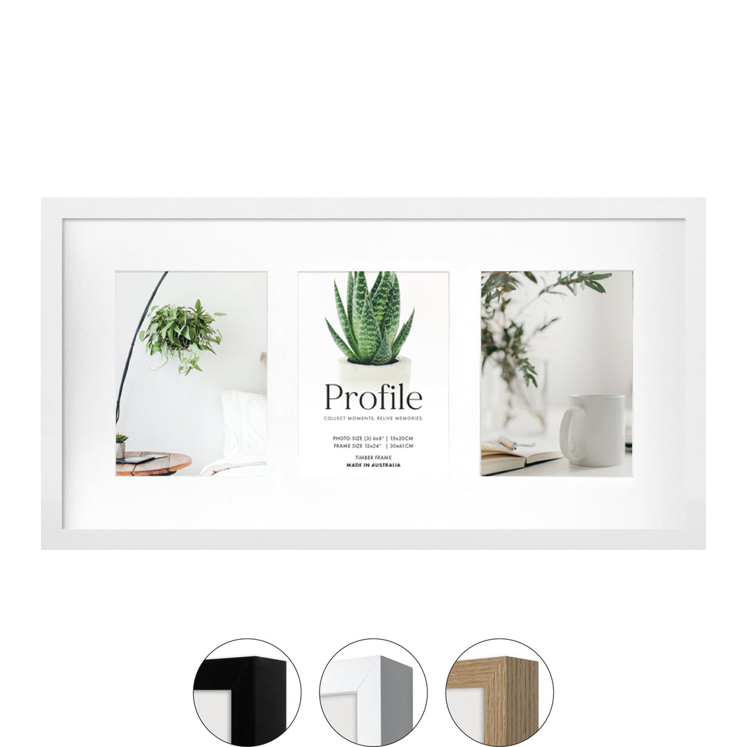 Decorator Gallery Collage Photo Frame - 3 Photos (6x8in) from our Australian Made Collage Photo Frame collection by Profile Products Australia