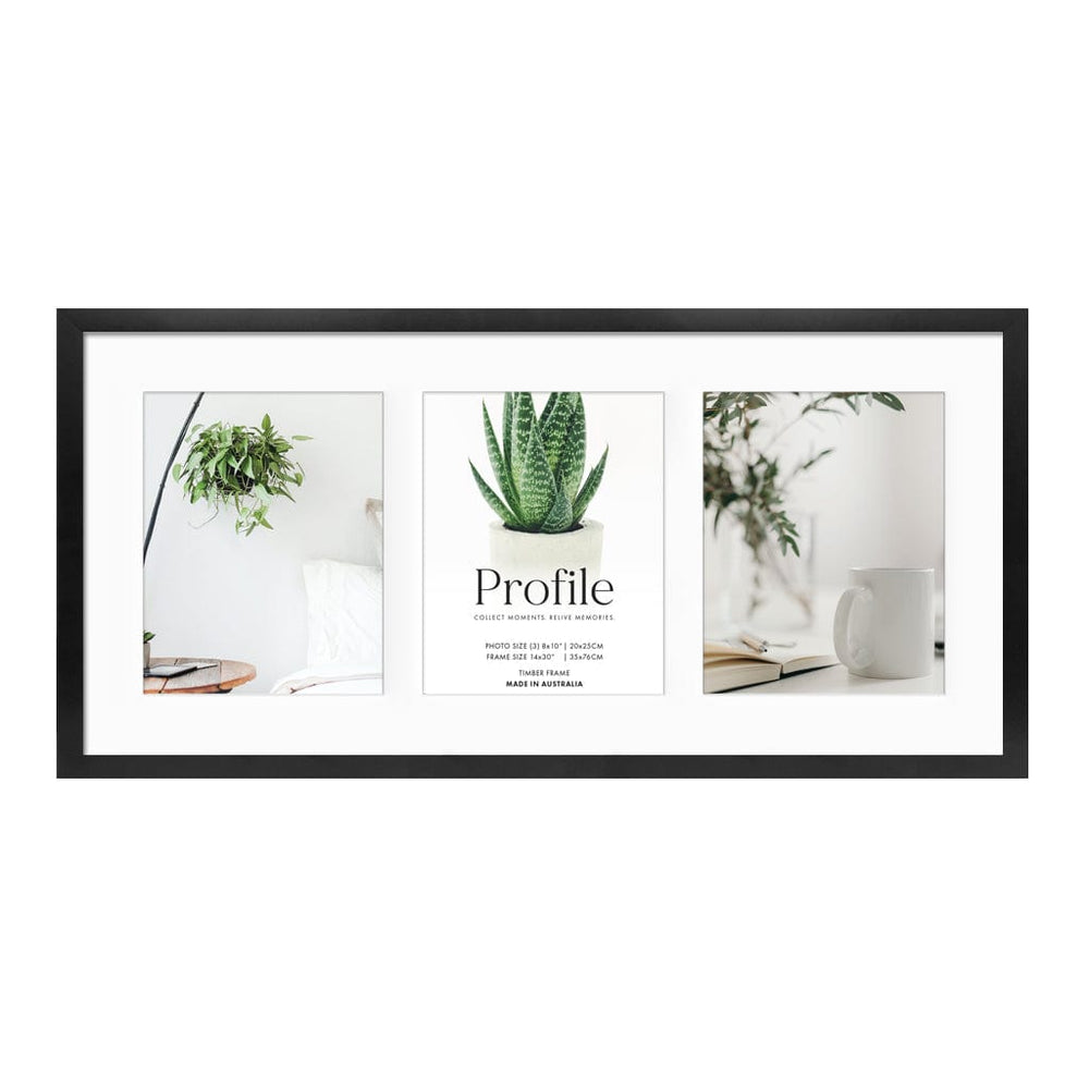 Decorator Gallery Collage Photo Frame - 3 Photos (8x10in) Black Frame from our Australian Made Collage Photo Frame collection by Profile Products Australia