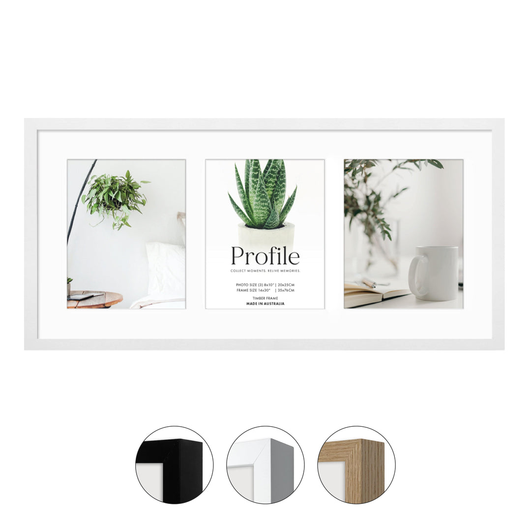 Decorator Gallery Collage Photo Frame - 3 Photos (8x10in) from our Australian Made Collage Photo Frame collection by Profile Products Australia