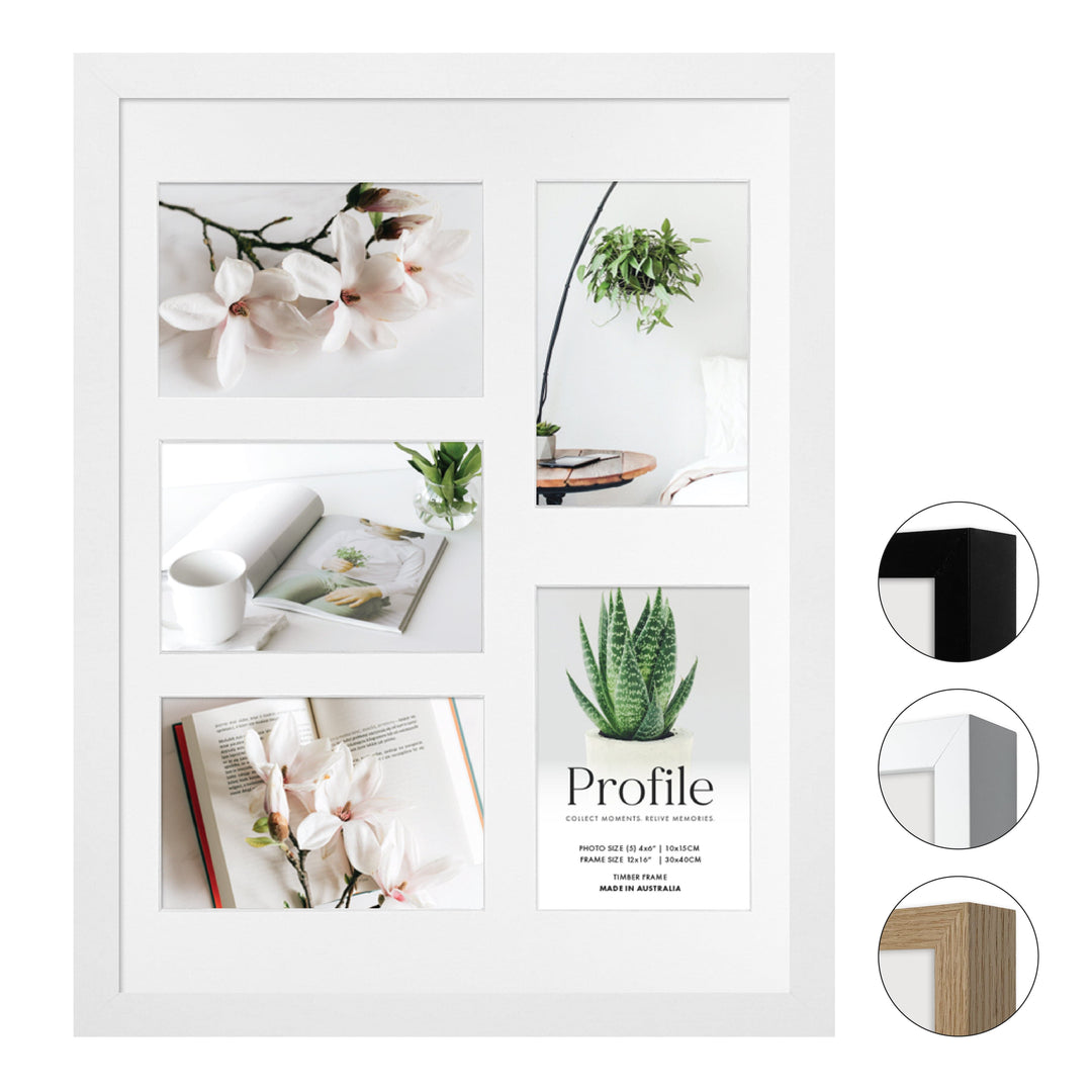 Decorator Gallery Collage Photo Frame - 5 Photos (4x6in) from our Australian Made Collage Photo Frame collection by Profile Products Australia