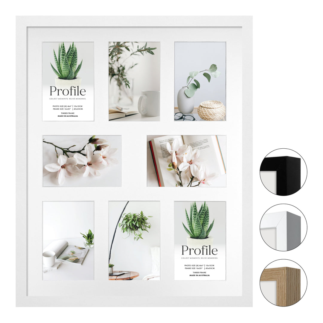 Decorator Gallery Collage Photo Frame - 8 Photos (4x6in) from our Australian Made Collage Photo Frame collection by Profile Products Australia