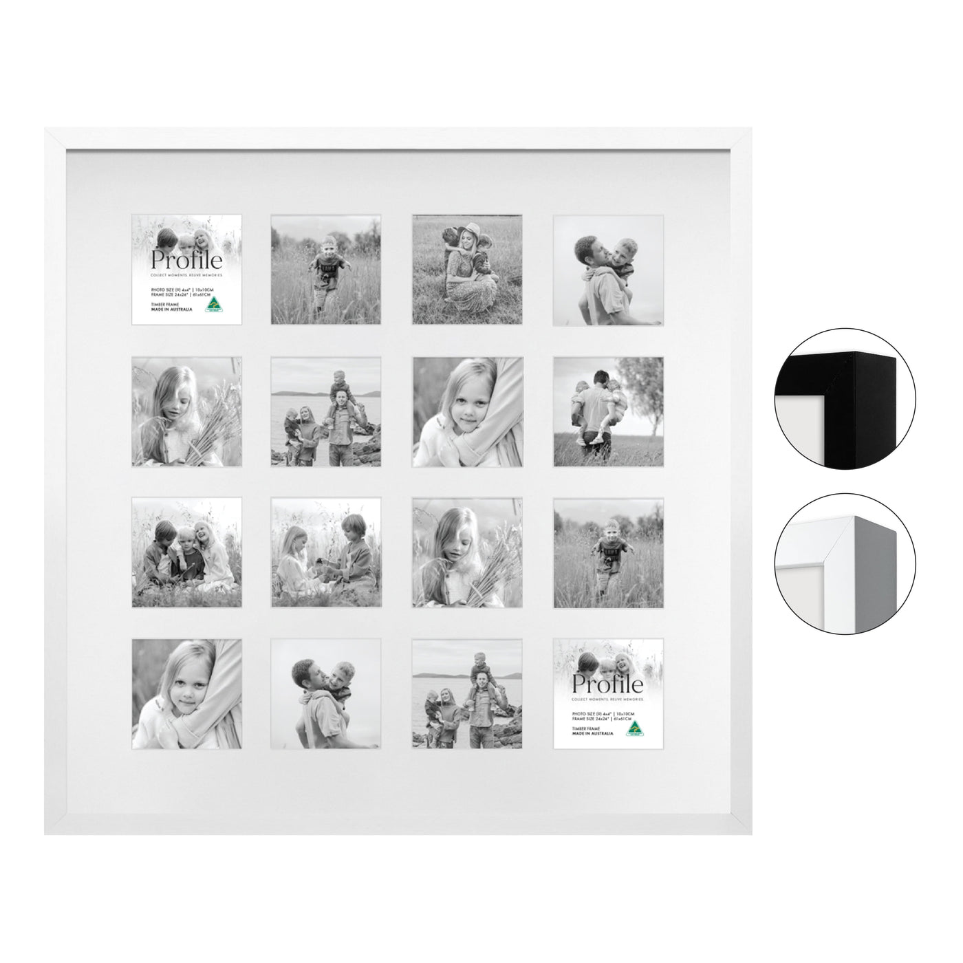 Decorator Insta Square Collage Photo Frame - 16 Photos (4x4in) from our Australian Made Collage Photo Frame collection by Profile Products Australia