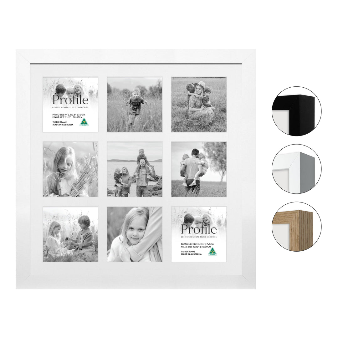 Decorator Insta Square Collage Photo Frame - 9 Photos (5x5in) from our Australian Made Picture Frames collection by Profile Products (Australia) Pty Ltd