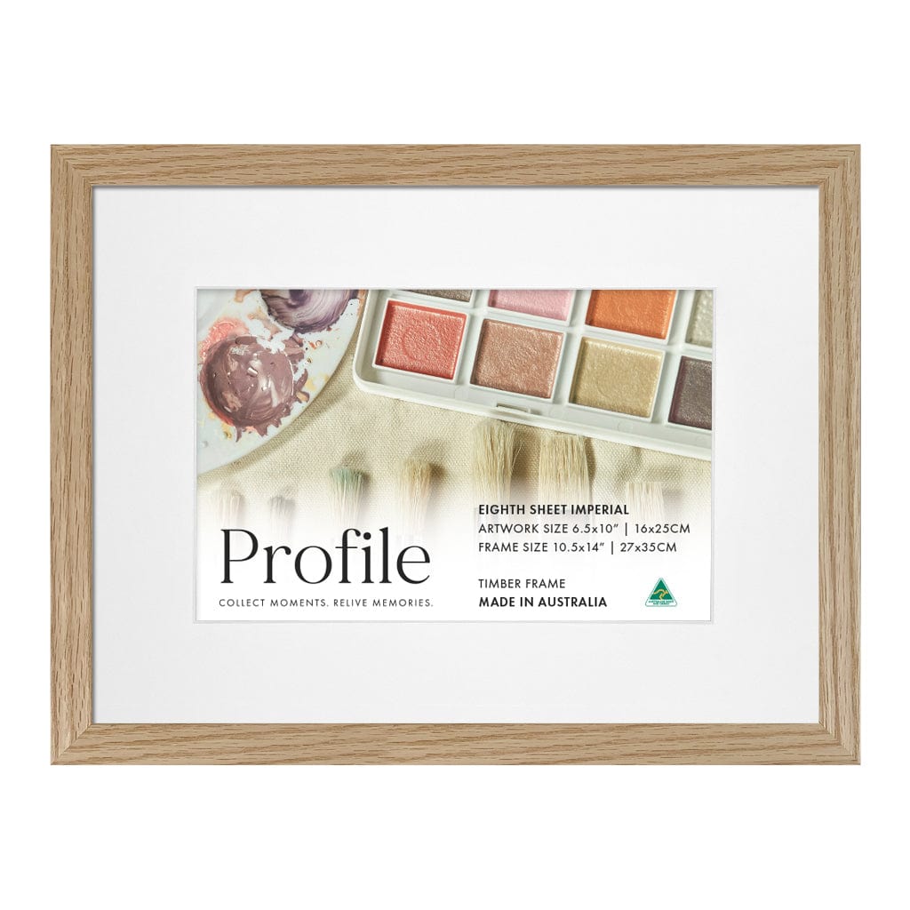 Decorator Natural Oak Artist Watercolour Frame Eighth Sheet Imperial from our Australian Made Picture Frames collection by Profile Australia