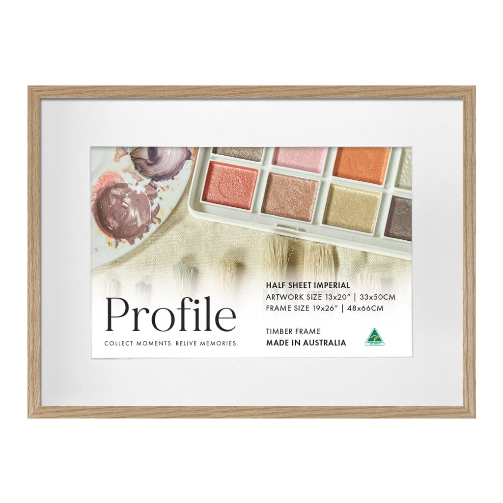 Decorator Natural Oak Artist Watercolour Frame Half Sheet Imperial from our Australian Made Picture Frames collection by Profile Australia