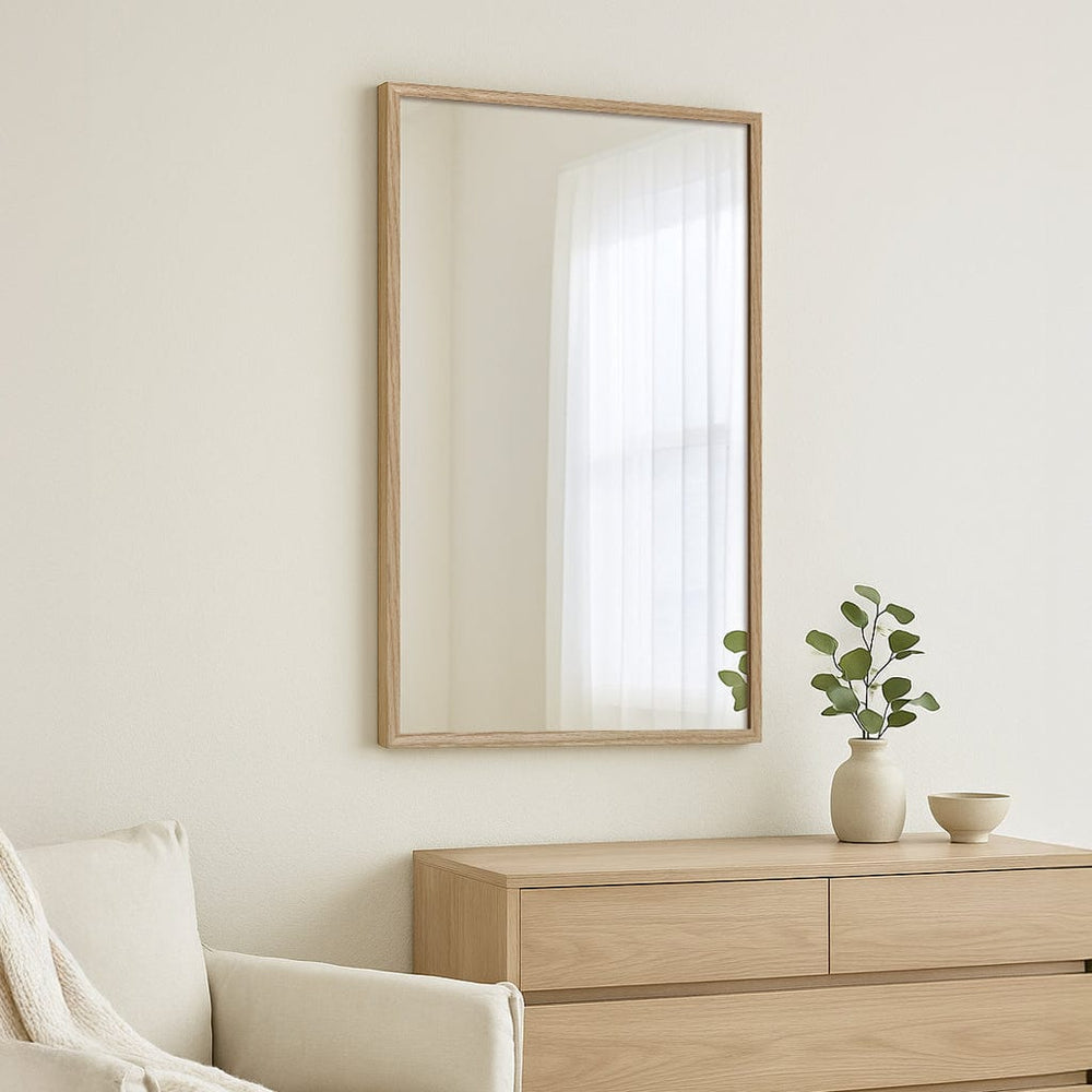 Decorator Natural Oak Framed Mirror – 24x36 Inch Wall Mirror from our Australian Made Picture Frames collection by Profile Products (Australia) Pty Ltd