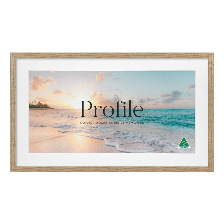 Decorator Panoramic Natural Oak Timber Photo Frame 16x28in (40x71cm) to suit 12x24in (30x61cm) image from our Australian Made Picture Frames collection by Profile Products (Australia) Pty Ltd