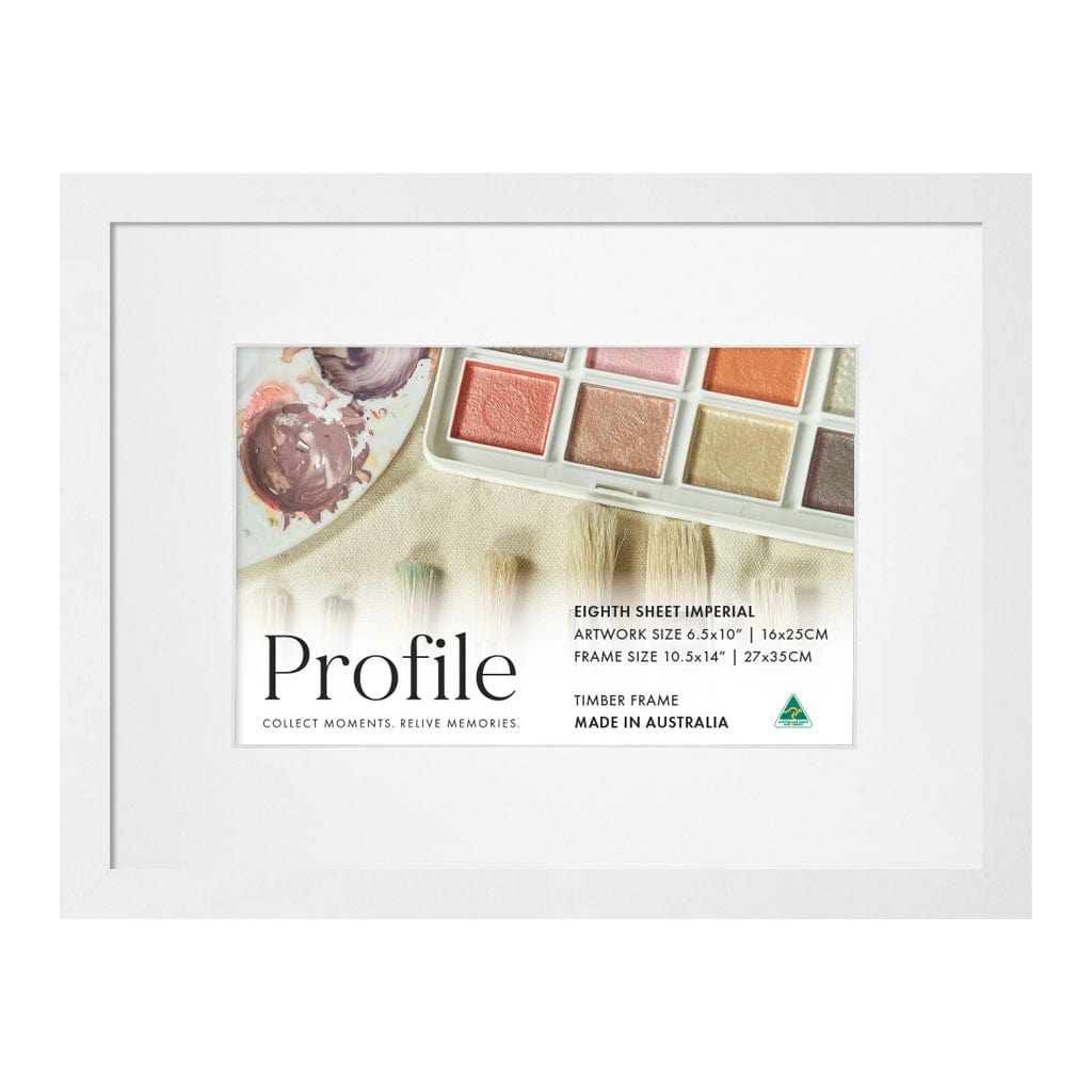 Decorator White Artist Watercolour Frame Eighth Sheet Imperial from our Australian Made Picture Frames collection by Profile Australia