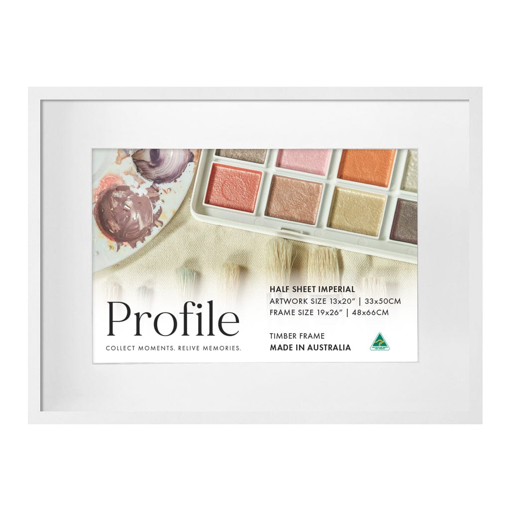 Decorator White Artist Watercolour Frame Half Sheet Imperial from our Australian Made Picture Frames collection by Profile Australia