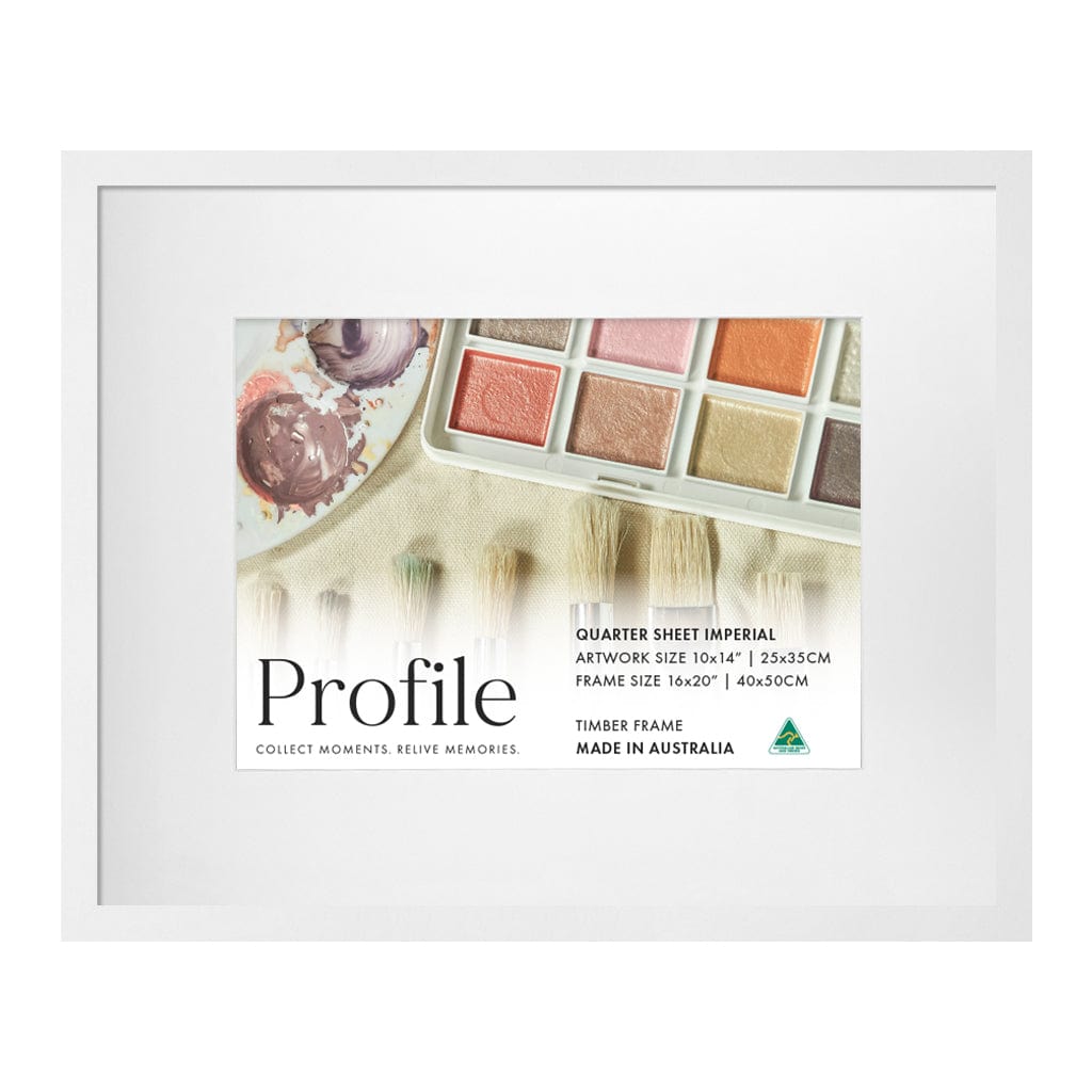 Decorator White Artist Watercolour Frame Quarter Sheet Imperial from our Australian Made Picture Frames collection by Profile Australia