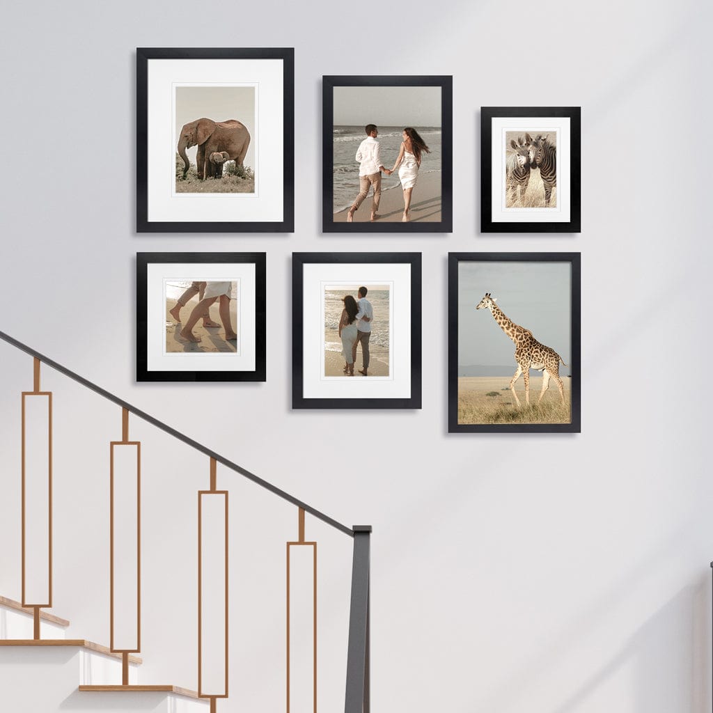 Deluxe Gallery Photo Wall Frame Set B - 6 Frames Black Gallery Wall Frame Set B from our Australian Made Gallery Photo Wall Frame Sets collection by Profile Products Australia
