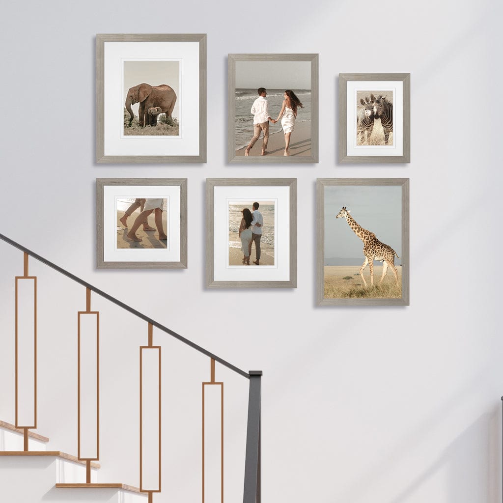Deluxe Gallery Photo Wall Frame Set B - 6 Frames Stone Ash Gallery Wall Frame Set B from our Australian Made Gallery Photo Wall Frame Sets collection by Profile Products Australia