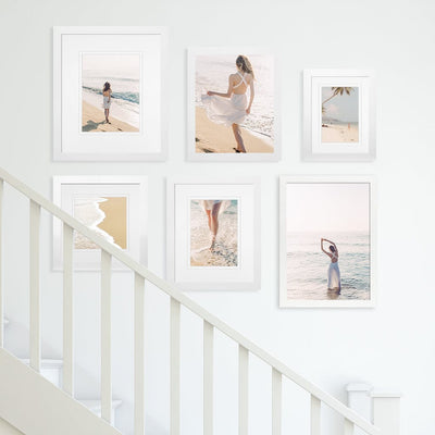 Deluxe Gallery Photo Wall Frame Set B - 6 Frames White Gallery Wall Frame Set B from our Australian Made Gallery Photo Wall Frame Sets collection by Profile Products Australia