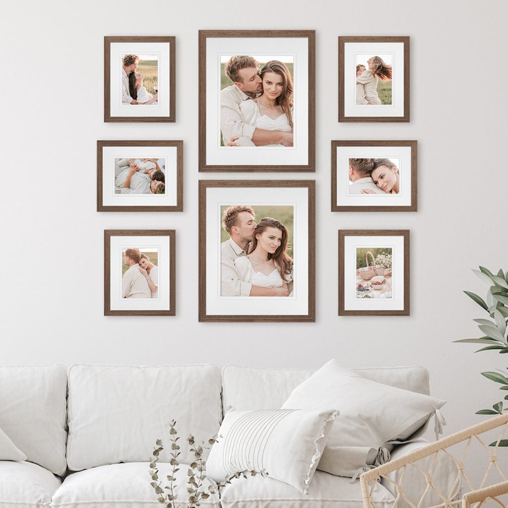 Deluxe Gallery Photo Wall Frame Set D - 8 Frames Chestnut Gallery Wall Frame Set D from our Australian Made Gallery Photo Wall Frame Sets collection by Profile Products Australia
