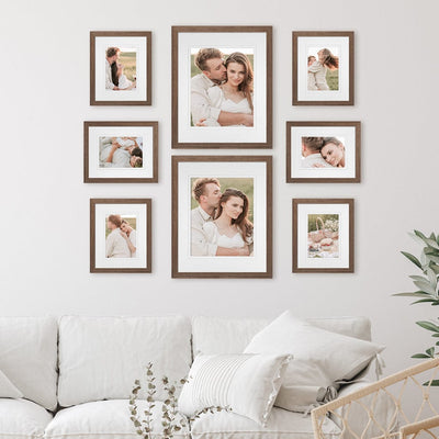 Deluxe Gallery Photo Wall Frame Set D - 8 Frames Chestnut Gallery Wall Frame Set D from our Australian Made Gallery Photo Wall Frame Sets collection by Profile Products Australia