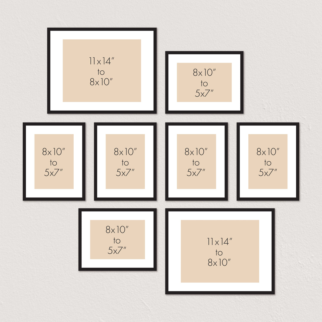 Deluxe Gallery Photo Wall Frame Set D - 8 Frames from our Australian Made Gallery Photo Wall Frame Sets collection by Profile Products Australia