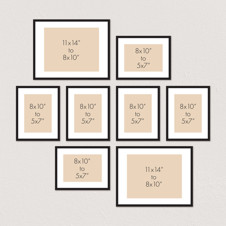 Deluxe Gallery Photo Wall Frame Set D - 8 Frames from our Australian Made Gallery Photo Wall Frame Sets collection by Profile Products Australia