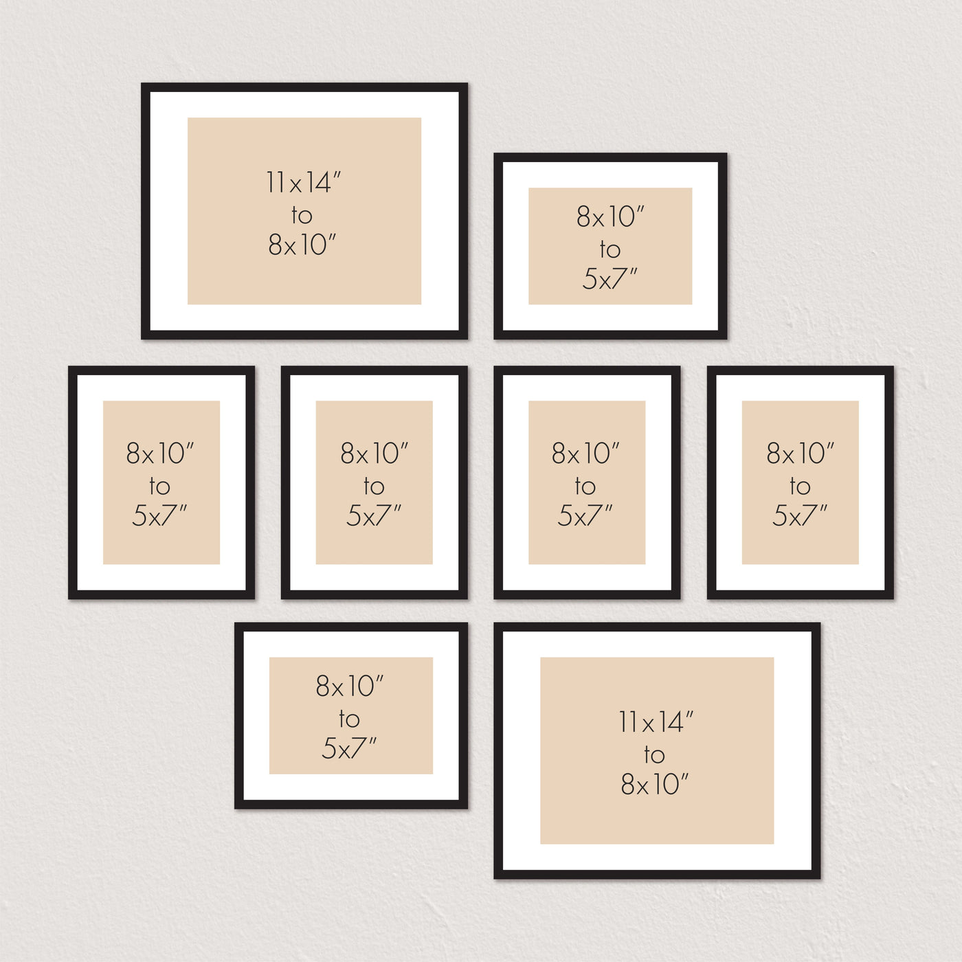 Deluxe Gallery Photo Wall Frame Set D - 8 Frames from our Australian Made Gallery Photo Wall Frame Sets collection by Profile Products Australia