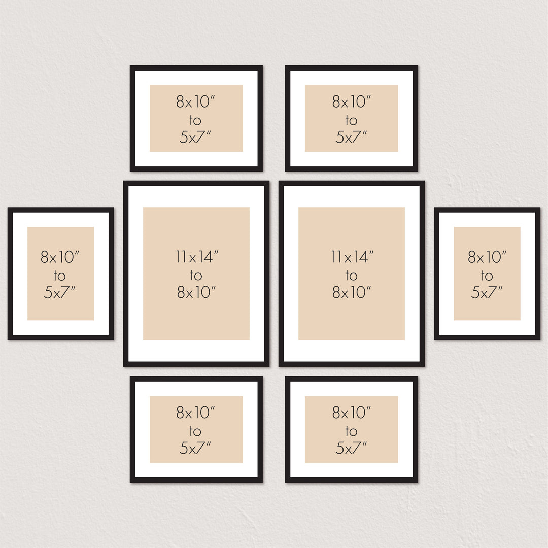 Deluxe Gallery Photo Wall Frame Set D - 8 Frames from our Australian Made Gallery Photo Wall Frame Sets collection by Profile Products Australia