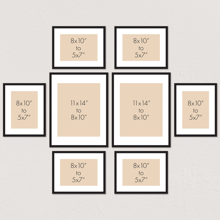 Deluxe Gallery Photo Wall Frame Set D - 8 Frames from our Australian Made Gallery Photo Wall Frame Sets collection by Profile Products Australia