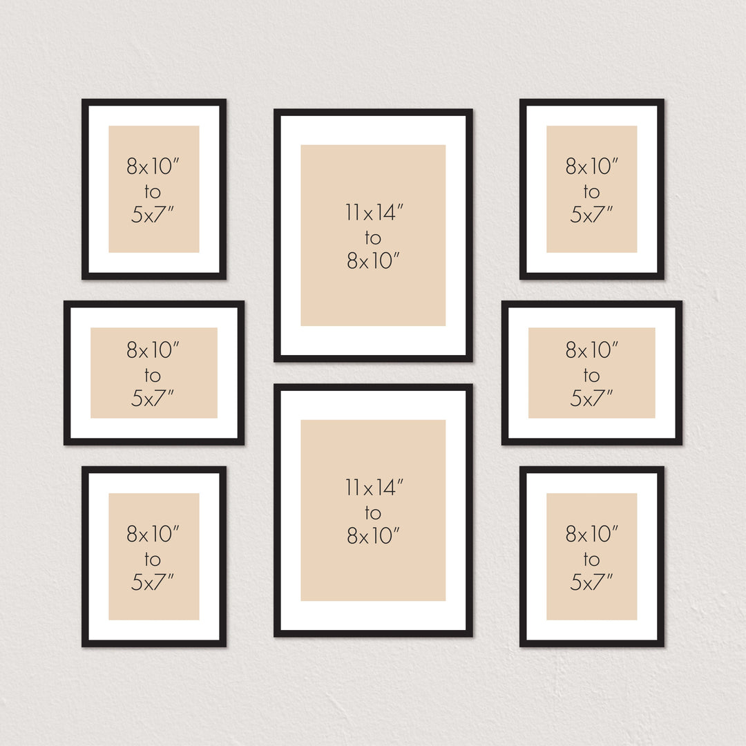 Deluxe Gallery Photo Wall Frame Set D - 8 Frames from our Australian Made Gallery Photo Wall Frame Sets collection by Profile Products Australia