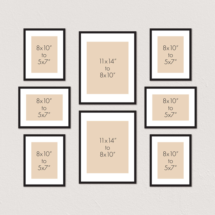 Deluxe Gallery Photo Wall Frame Set D - 8 Frames from our Australian Made Gallery Photo Wall Frame Sets collection by Profile Products Australia