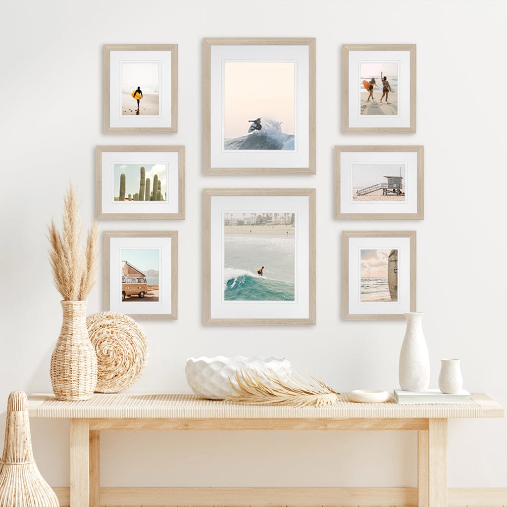 Deluxe Gallery Photo Wall Frame Set D - 8 Frames Polar Birch Gallery Wall Frame Set D from our Australian Made Gallery Photo Wall Frame Sets collection by Profile Products Australia