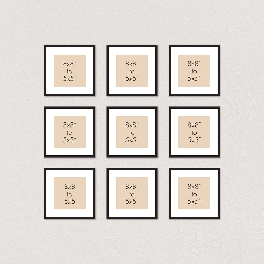 Deluxe Gallery Photo Wall Frame Set G - 9 Frames from our Australian Made Gallery Photo Wall Frame Sets collection by Profile Products Australia