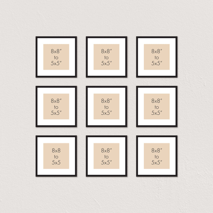 Deluxe Gallery Photo Wall Frame Set G - 9 Frames from our Australian Made Gallery Photo Wall Frame Sets collection by Profile Products Australia